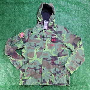 Nike Georgia Bulldogs Green Camo Hood Jacket  Mens Sz Large Wind Breaker UGA New